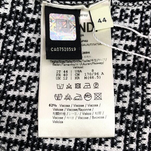 FW0073 Fendi black and white color matching logo monogram full print suspender d - Picture 6 of 7